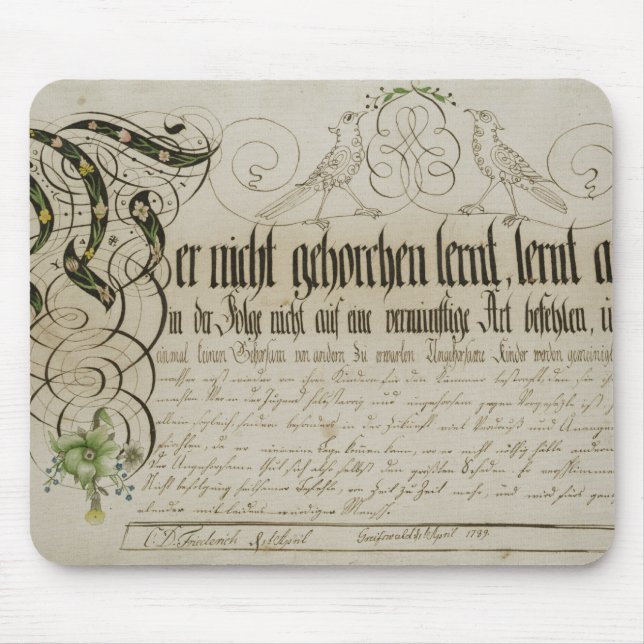 Albumblatt, 1789 mousepad (Vorne)
