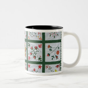 Albumsteppdecke mit Jahreszeit-Blumen, 1844 Zweifarbige Tasse