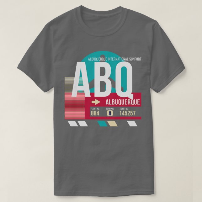 Albuquerque ABQ Airport Code Gepäckanhänger E T-Shirt (Design vorne)