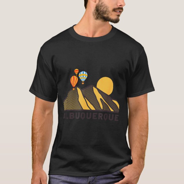 Albuquerque Balloon Festival New Mexico Mountains  T-Shirt (Vorderseite)