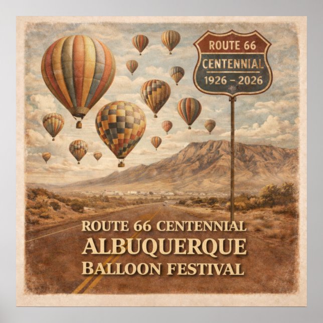 Albuquerque Balloon Festival Route 66 Poster (Vorne)