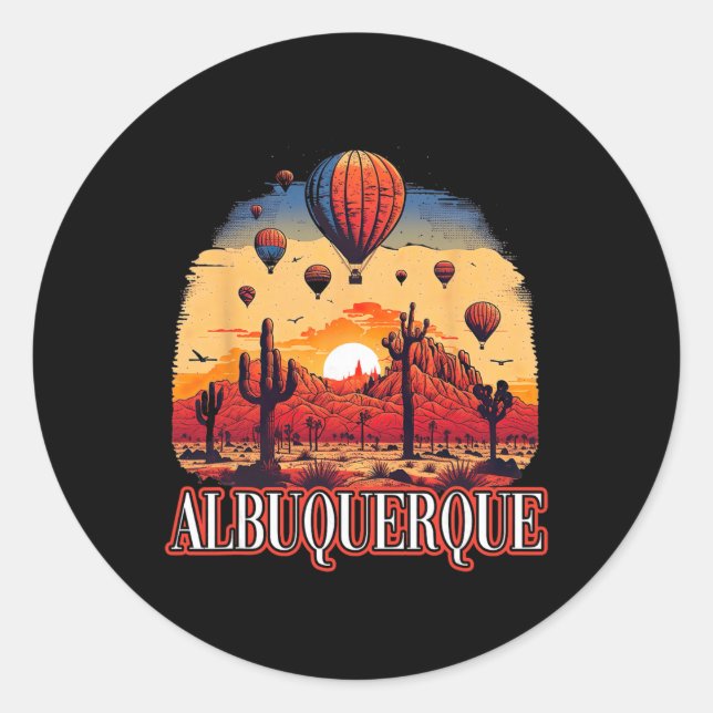 Albuquerque Balloon New Mexico Hot Air Balloon  Runder Aufkleber (Vorderseite)