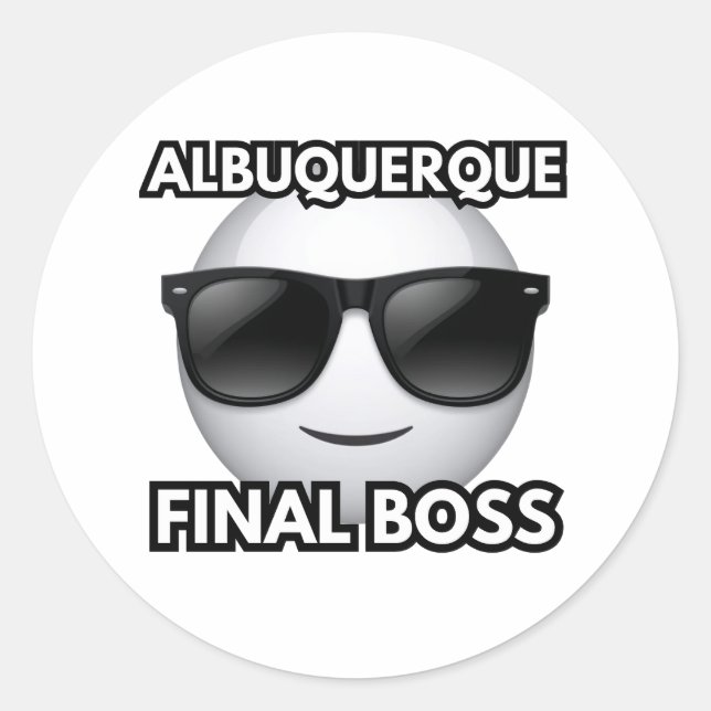 Albuquerque Final Boss Cool Emoji Sticker (Vorderseite)