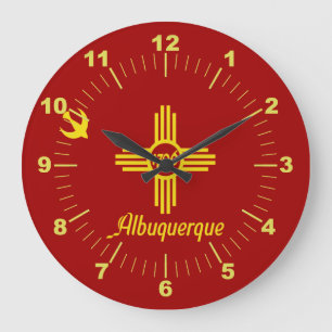 Albuquerque-Flagge (New Mexico) Große Uhr