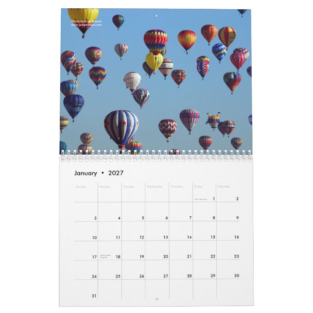 Albuquerque-Herbstfarben Kalender (Jan 2027)