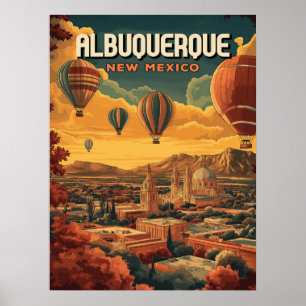 Albuquerque Hot Air Ballon Sunrise Poster