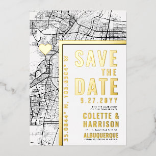 Albuquerque Love Locator   Hochzeit Save the Date Folieneinladung