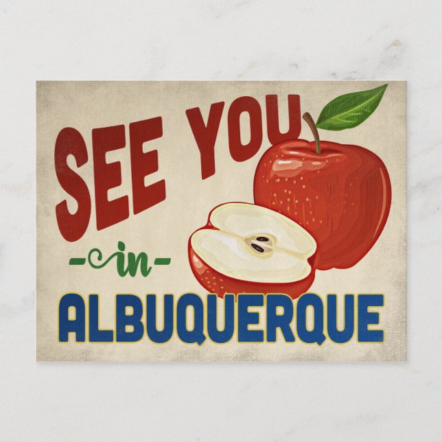 Albuquerque New Mexico Apple - Vintage Travel Postkarte (Vorderseite)
