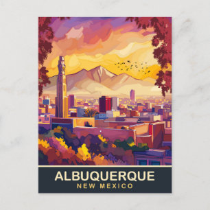 Albuquerque, New Mexico, City Skyline, Reisen Postkarte