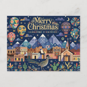 Albuquerque, New Mexico, Frohe Weihnachten Postkarte