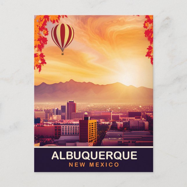 Albuquerque, New Mexico, Heißluftballon, Reisen Postkarte (Vorderseite)