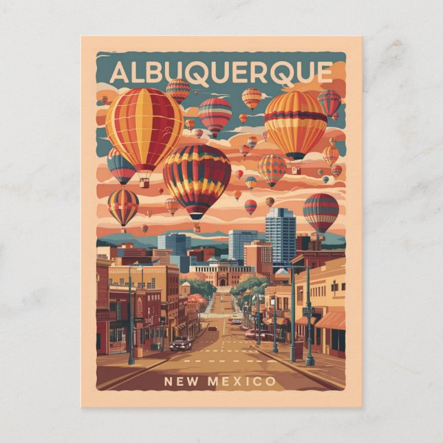 Albuquerque, New Mexico, Heißluftballons Postkarte (Vorderseite)