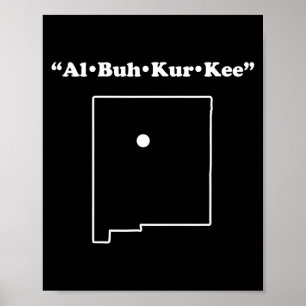 Albuquerque New Mexico Lustiges phonetisches Scher Poster