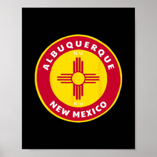 Albuquerque New Mexico Nm Zia-Flagge Stolz Dge Sou Poster