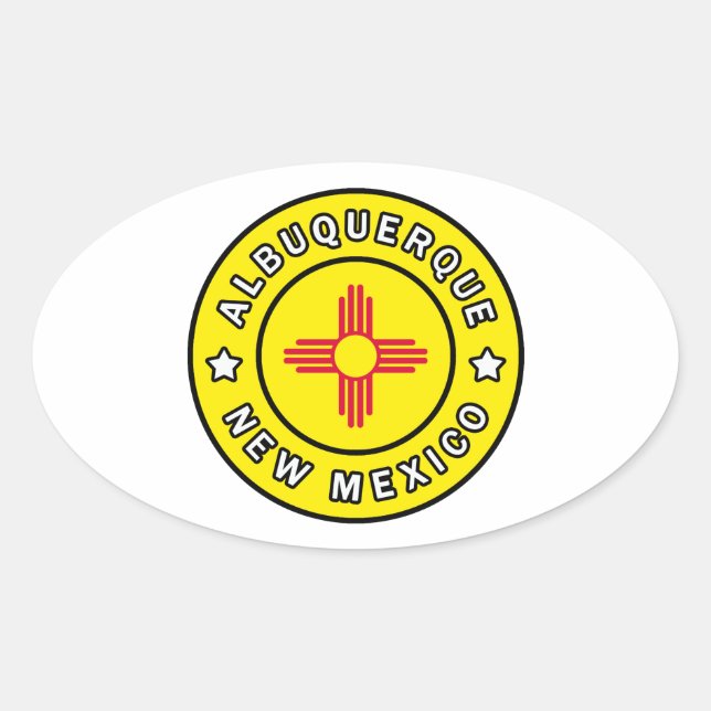 Albuquerque New Mexico Ovaler Aufkleber (Vorderseite)