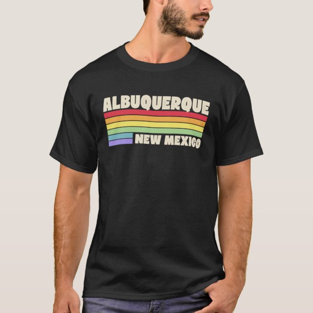Albuquerque New Mexico Pride Rainbow Flag Gay Prid T-Shirt (Vorderseite)