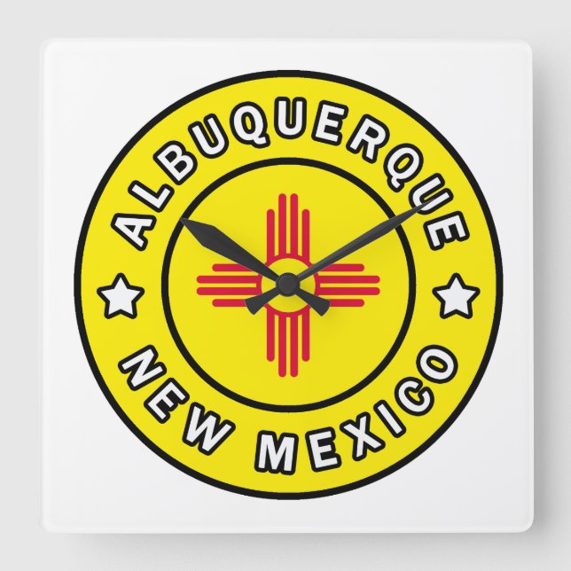 Albuquerque New Mexico Quadratische Wanduhr (Vorderseite)