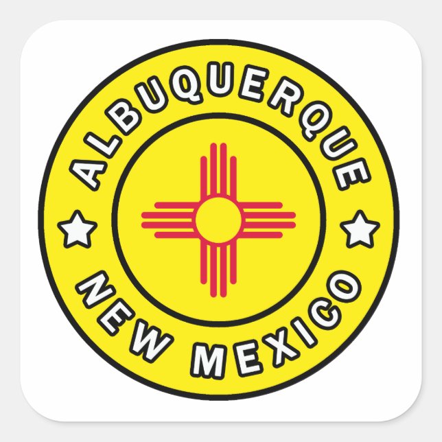 Albuquerque New Mexico Quadratischer Aufkleber (Vorderseite)