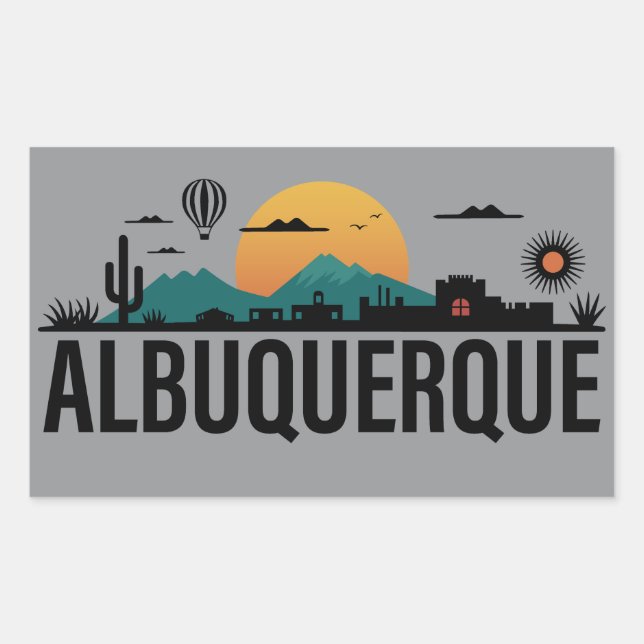 Albuquerque New Mexico Rechteckiger Aufkleber (Vorderseite)
