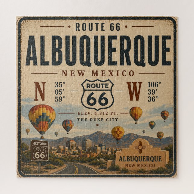 Albuquerque New Mexico Route 66 Tribut Puzzle (Vertikal)