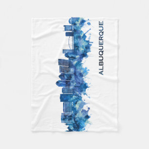 Albuquerque New Mexico Skyline Blue Fleecedecke