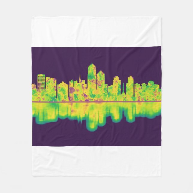 Albuquerque New Mexico Skyline Fleecedecke (Vorderseite)