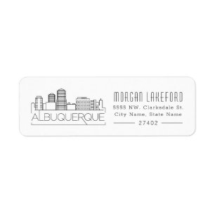 Albuquerque, New Mexico Stylized Skyline  