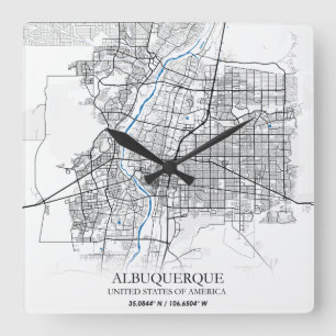 Albuquerque New Mexico Texas USA Reiseplan Quadratische Wanduhr