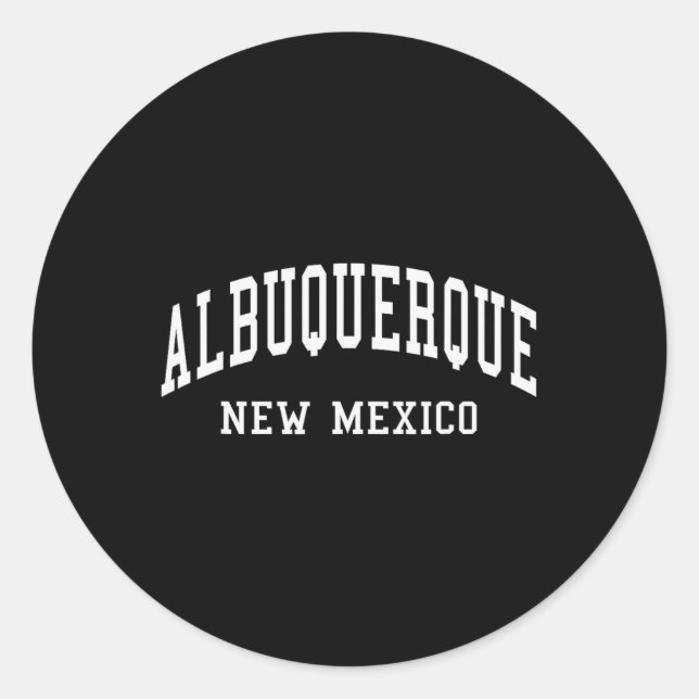 Albuquerque - New Mexico - Throwback Design - Clic Runder Aufkleber (Vorderseite)