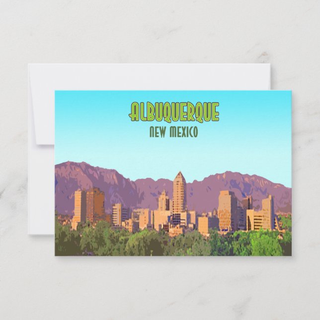 Albuquerque New Mexico Vintag Flat Card (Vorderseite)