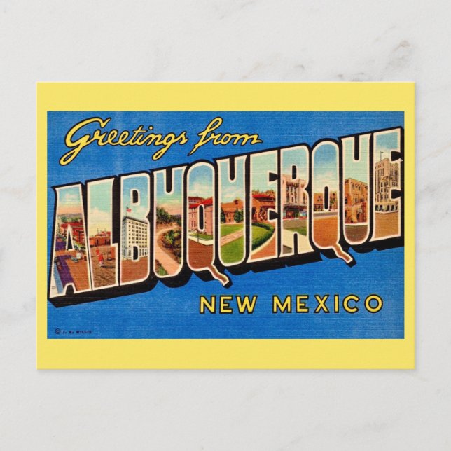 Albuquerque NM Gruß aus der Vergangenheit Postkarte (Vorderseite)