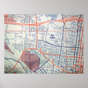 Albuquerque, NM Vintag Map Poster