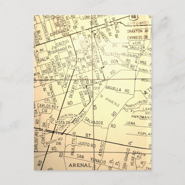 Albuquerque, NM Vintag Map Postkarte (Vorderseite)