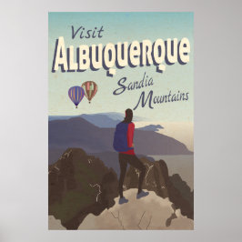 Albuquerque Sandia Berge Retro Reiseplaner Poster