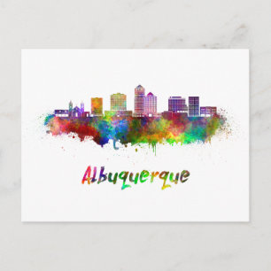 Albuquerque skyline im Watercolor Postkarte