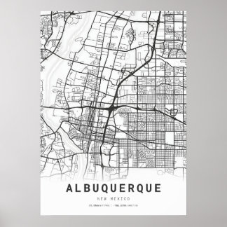 Albuquerque Stadtkarte Poster