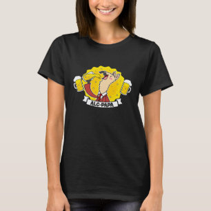 Alc Papa Lama Trinkt Bier Alpaka Papa Väter T T-Shirt