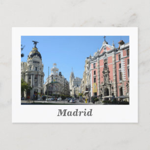 Alcala und Gran Via Street, Madrid Postcard Postkarte