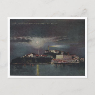 Alcatraz bei Night, San Francisco, Vintag Postkarte