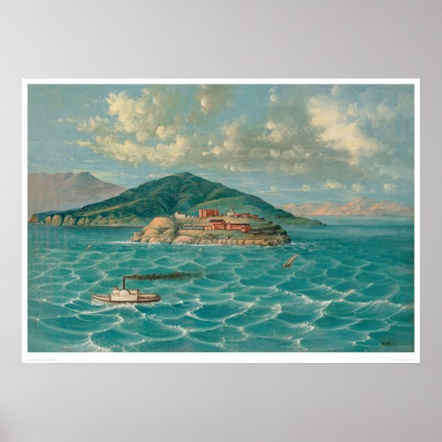 Alcatraz in der Bucht von San Francisco (1856A) Poster (Vorne)