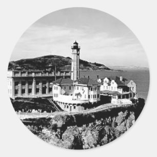 Alcatraz Insel-Leuchtturm Runder Aufkleber
