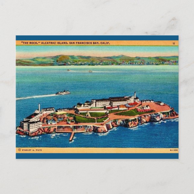 Alcatraz-Insel Postkarte (Vorderseite)