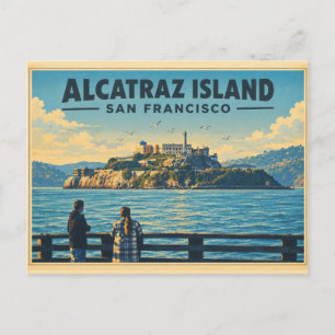 Alcatraz-Insel San Francisco Vintage Kalifornien Postkarte