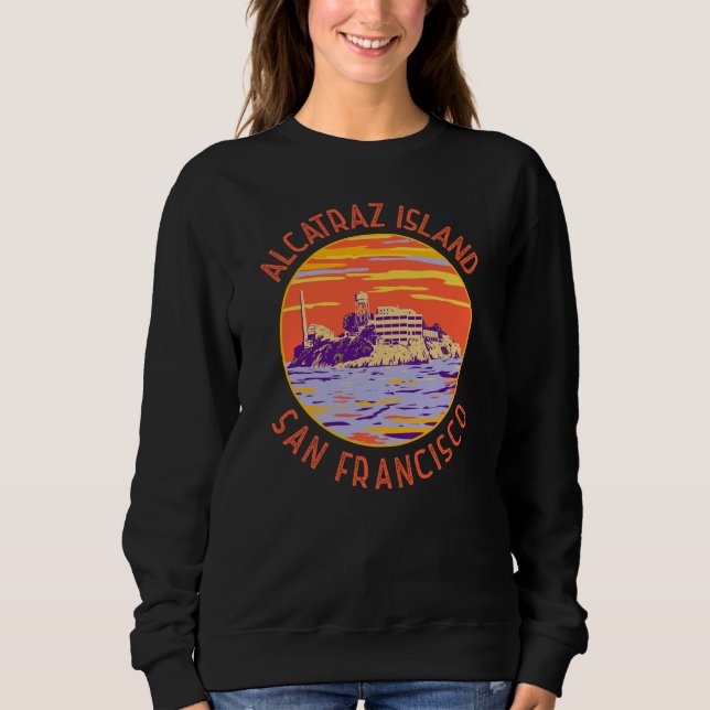 Alcatraz Island San Francisco Distressed Circle Sweatshirt (Vorderseite)