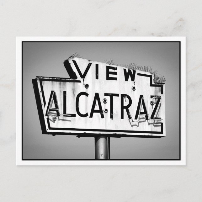 Alcatraz Sign Postcard Postkarte (Vorderseite)