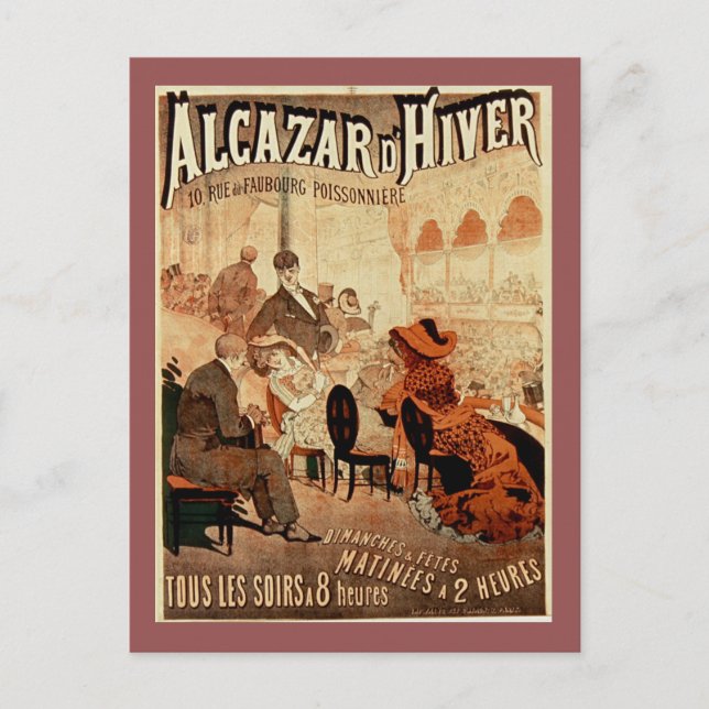 Alcazar d'hiver Vintages Pariser Café Postkarte (Vorderseite)