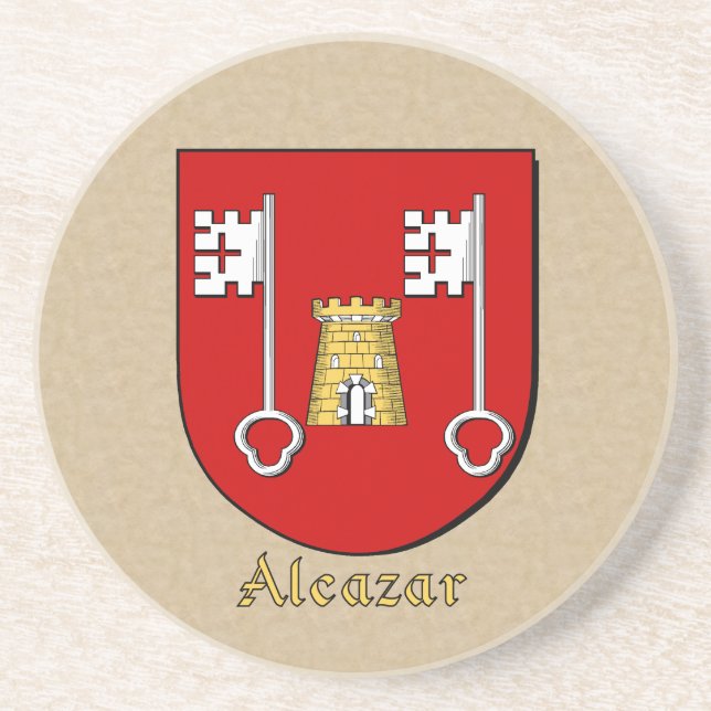 Alcazar Heraldic Shield Sandstein Untersetzer (Vorne)