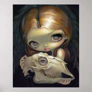 Alchemical Angel 1 ART PRINT gothic skull lowbrow Poster