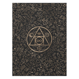 Alchemical Muster 2 des Steinsymbols des Tischdecke