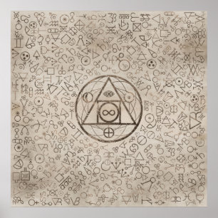 Alchemical Muster 3 des Steinsymbols des Poster